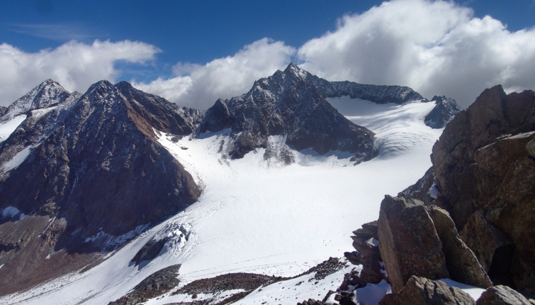 Blick von der Wildgratscharte zur Ruderhofspitze