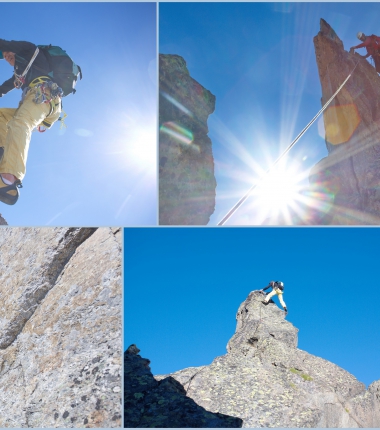 Anspruchsvolle Kletterei am Ostgrat der Berglasspitze