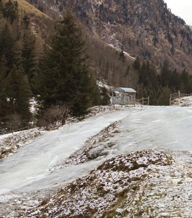 Unmittelbar nach der Holderloch - Alm!