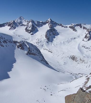 Schrankogel, Schrandele und Wildes Hinterbergl - die Bedingungen sind derzeit von der Hütte aufwärts gut!