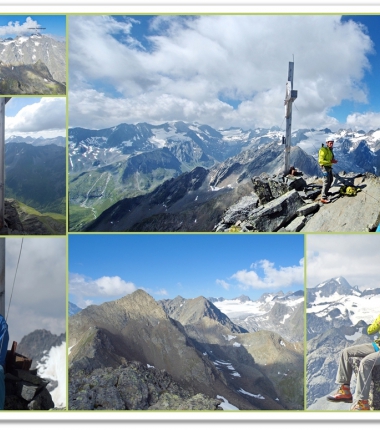 Der Anstieg auf Hohe Villerspitze ist wenn auch recht spärlich mit Bohrhaken eingerichtet!