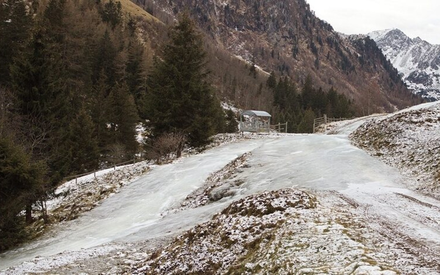 Icy hiking trails
