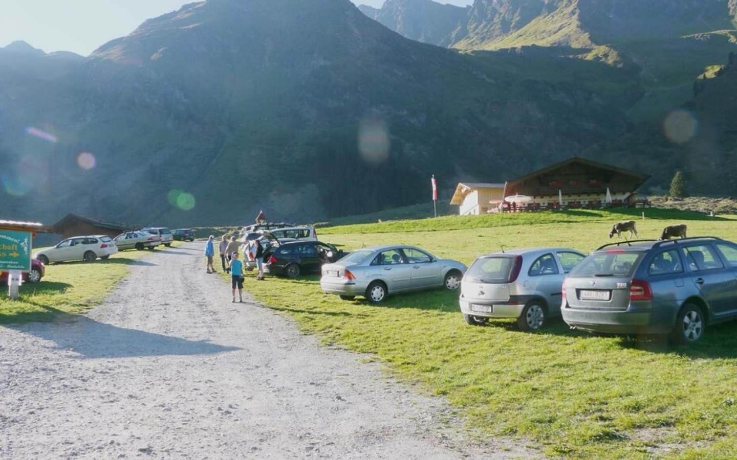 Parking at the Ober-Iss-Alm!