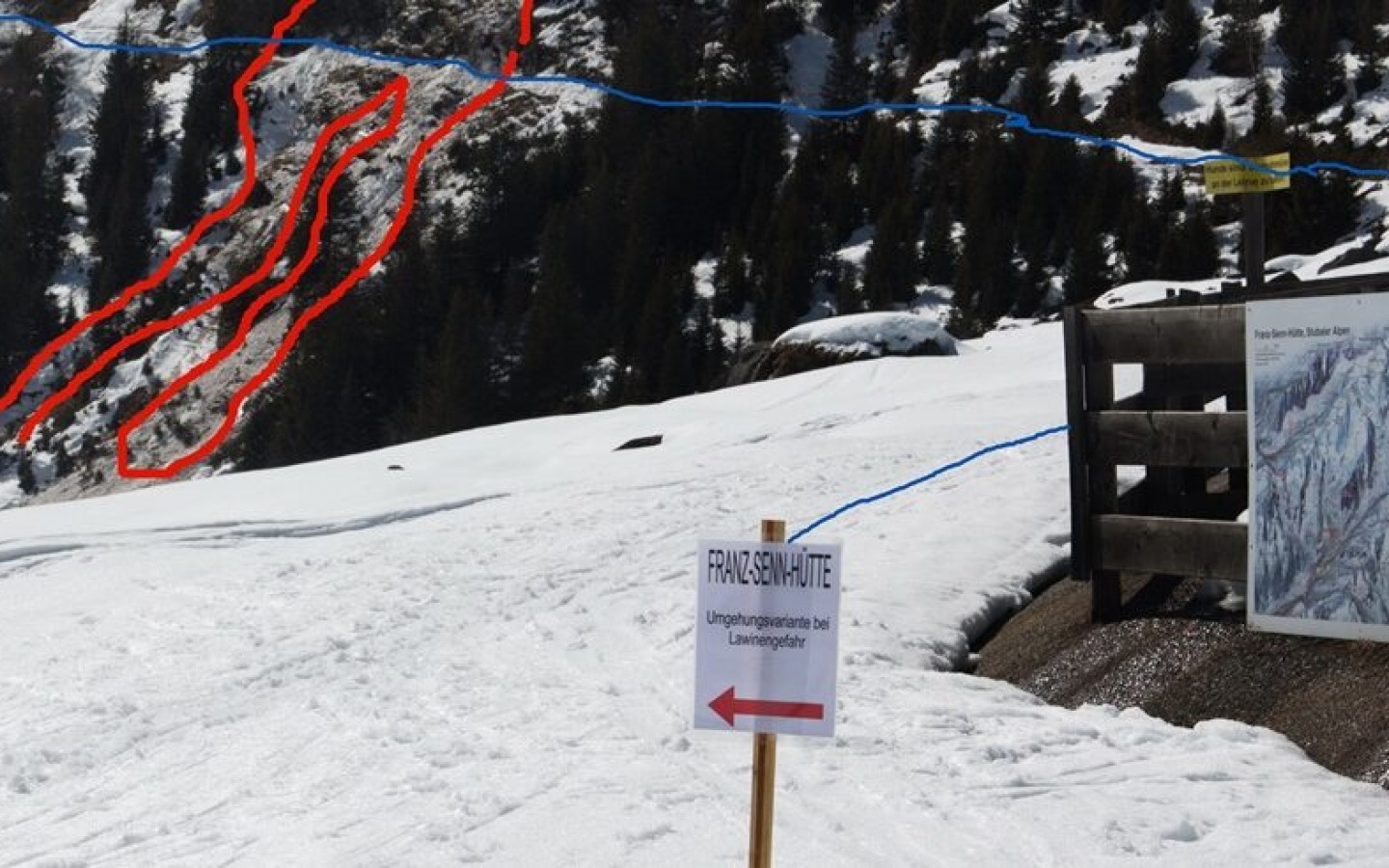 When recommendations are simply ignored! With a lot of luck, an avalanche on the hut approach ended without serious consequences!