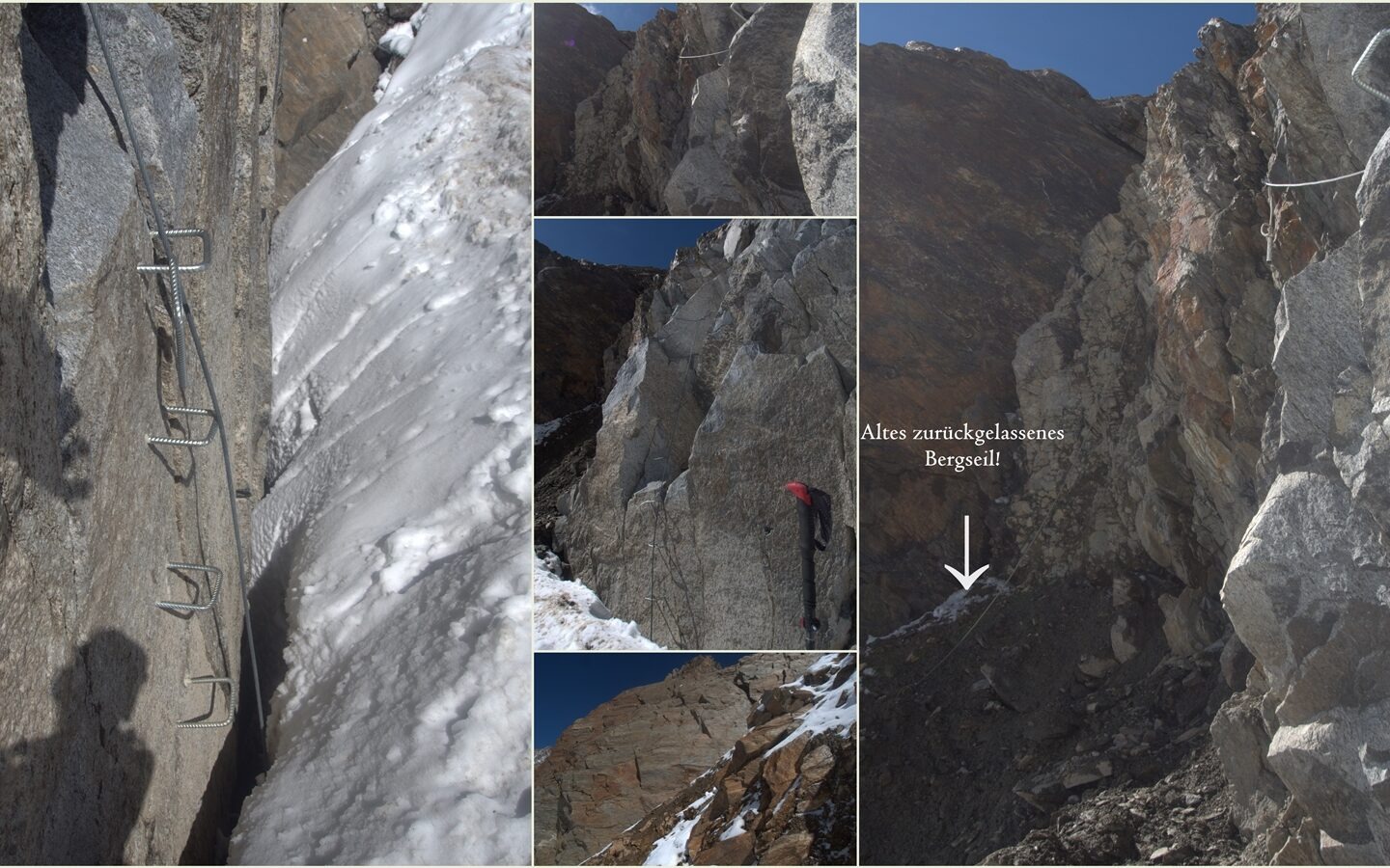 Inspection of the via ferrata to the Wildgratscharte